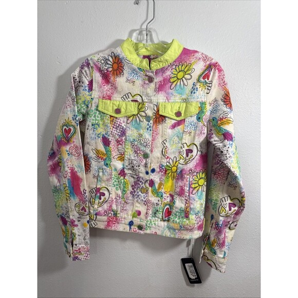 Ay Guey Jacket Youth XS Floral Print Denim